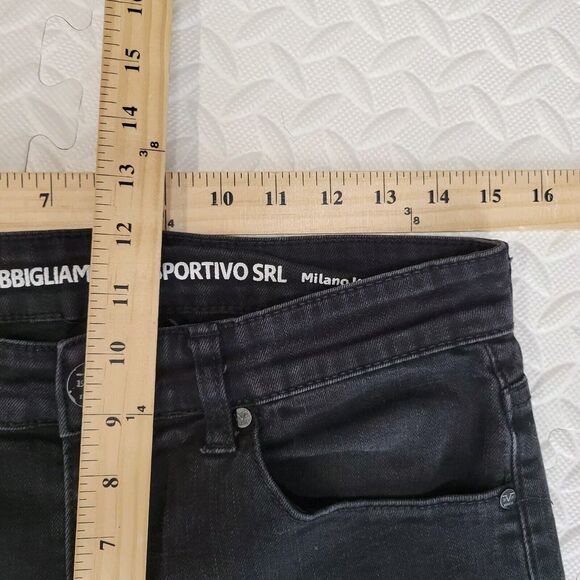 V1969 Vercase Moto Jeans Mens 28x30 Black Cargo Skinny Rock And Roll Emo Punk - Picture 14 of 15